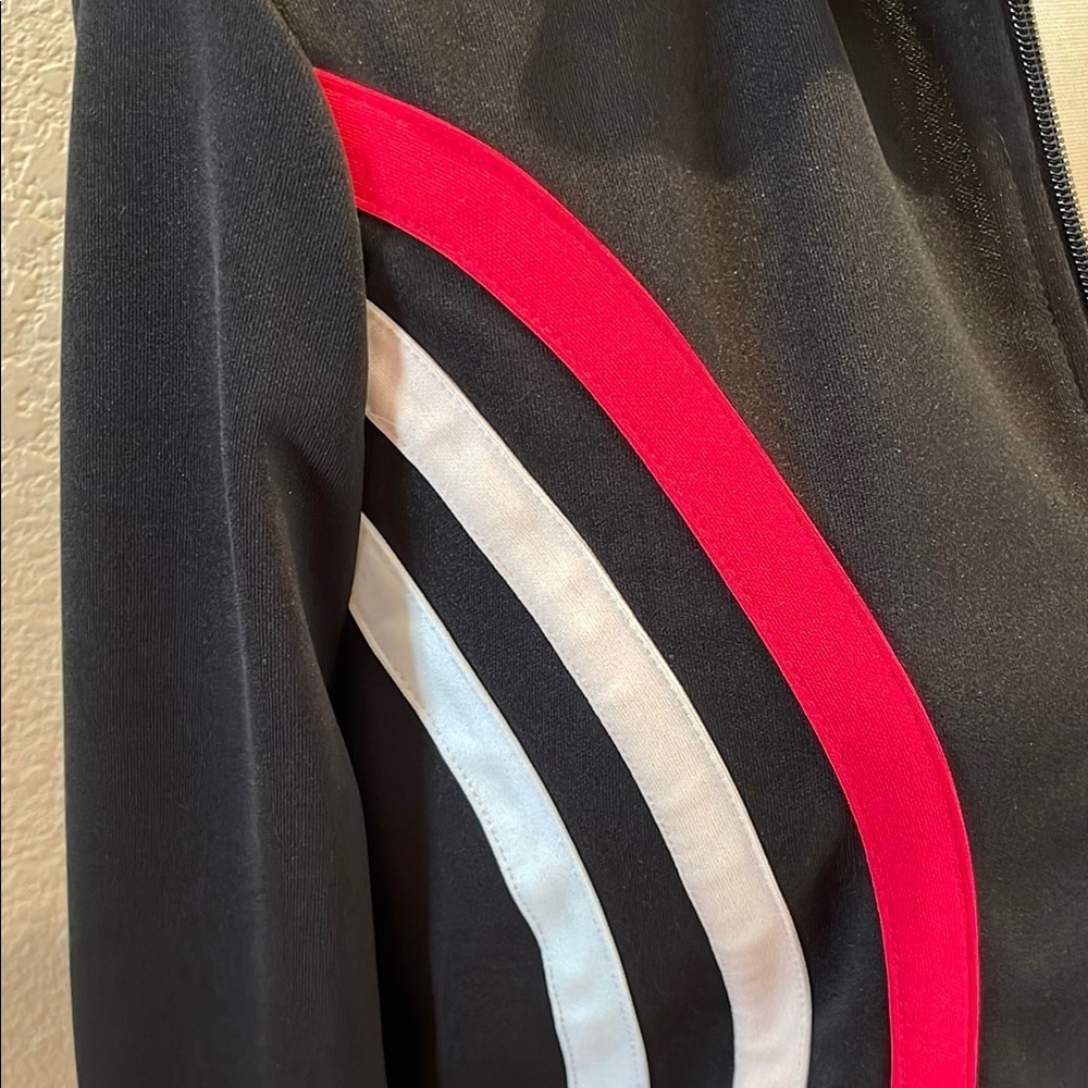 Women's Black Jacket with Pink and White Accents - Picture 2 of 5